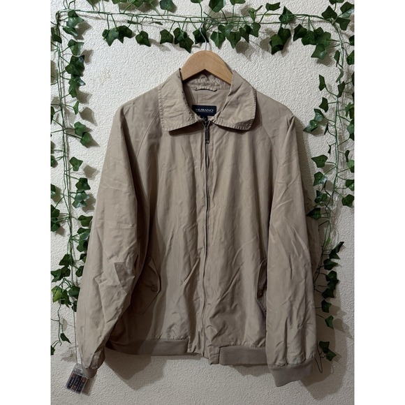 VTG 90s Murano Mens Large Brown Polyvinyl Rain Coat Jacket Windbreaker RN 103932 - Picture 1 of 8